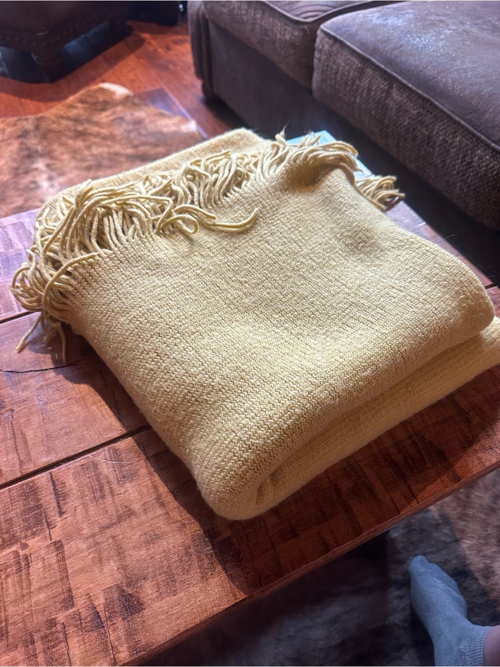 west elm yellow throw blanket